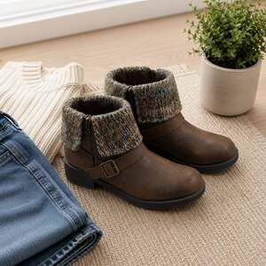 Rocket Dog Bentley Graham Brown Knit Cuff Ankle Boots Size 8.5